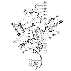 シマノ（SHIMANO） パーツ：02ツインパワー 1000 スプール軸セットピン抜ケ止メ No11