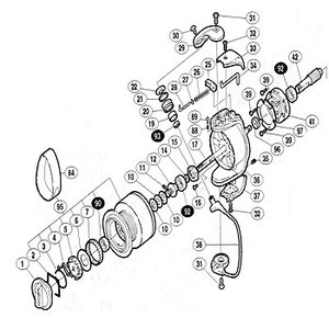 シマノ（SHIMANO） パーツ：02ツインパワー 2000 スプール軸ベアリングガイド No12