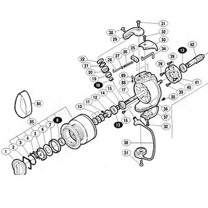 シマノ（SHIMANO） パーツ：02ツインパワー 2000 スプール軸ベアリングガイド No12