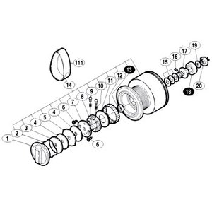 シマノ（SHIMANO） パーツ：02ツインパワー 4000HG スプール軸ベアリング No18