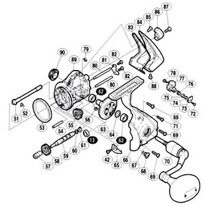 シマノ（SHIMANO） パーツ：02ツインパワー 4000HG ハンドル組 No70