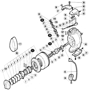 シマノ（SHIMANO） パーツ：02ツインパワー 8000HG ガード固定ボルト B No41