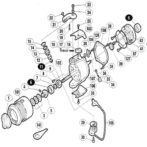 シマノ（SHIMANO） パーツ：00ツインパワー 2500MgS ナットユルミ止メネジ No8