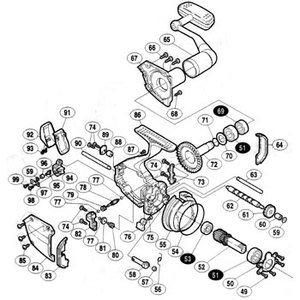 シマノ（SHIMANO） パーツ：02 スーパーエアロ XT-SS L 摺動子固定ボルト No99