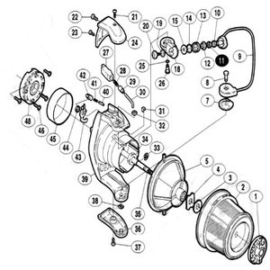 シマノ（SHIMANO） パーツ：02 スーパーエアロ XT-SS L ベール取付ケカムシート No7