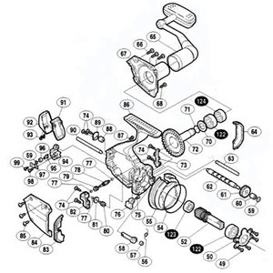 シマノ（SHIMANO） パーツ：02 スーパーエアロ XT-SS L 本体フランジ No55