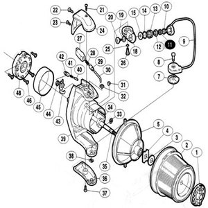 シマノ（SHIMANO） パーツ：02 スーパーエアロ XT-SS L アームカム組 No18