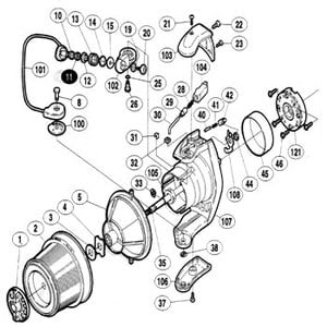 シマノ（SHIMANO） パーツ：02 スーパーエアロ XT-SS R スプール軸 No35