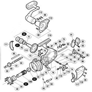 シマノ（SHIMANO） パーツ：02 スーパーエアロ XT-SS R マスターギヤ側ガイド No73