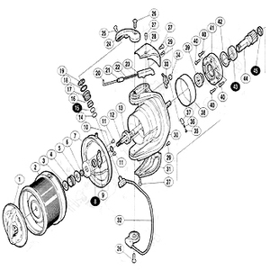 シマノ（SHIMANO） パーツ：03 パワーエアロ アームカムバネカバー No28