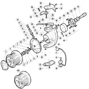 シマノ（SHIMANO） パーツ：97 パワーエアロ 6000 ピニオンギヤ用ベアリング 前 No53