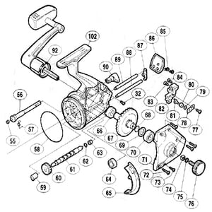 シマノ（SHIMANO） パーツ：97 パワーエアロ 10000 ストッパーカムリング No55