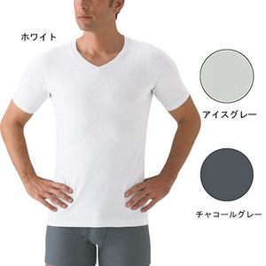 ミズノ（MIZUNO） ドライベクター・Vネック半袖アンダーシャツ MEN'S M チャコールグレー