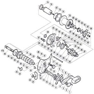 シマノ（SHIMANO） パーツ：03 電動丸 1000XH A-RB 本体A固定板固定ボルトB（部品No.051）