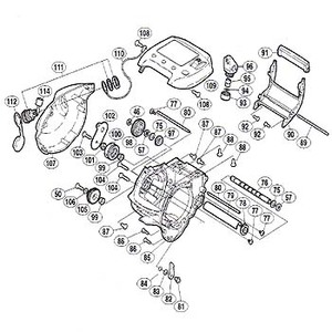 シマノ（SHIMANO） パーツ：03 電動丸 1000XH A-RB クロスギヤ受ケ（B）（部品No.097）