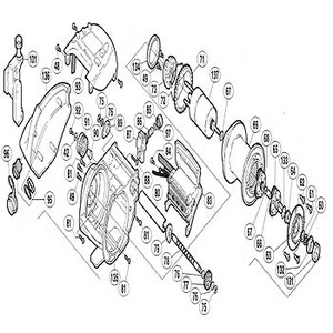 シマノ（SHIMANO） パーツ：98 電動丸 3000XH 本体枠組（部品No.135）