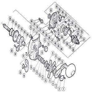 シマノ（SHIMANO） パーツ：03 電動丸 600H A-RB メインギヤ軸座金（A）（部品No.053）