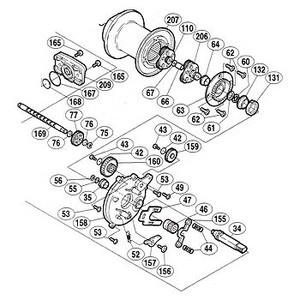 シマノ（SHIMANO） パーツ：99 電動丸 3000H 電池ケースフタ取付ケボルト（部品No.165）