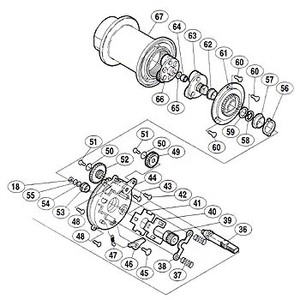 シマノ（SHIMANO） パーツ：00 電動丸 4000HP 本体A固定板固定ボルト（NL）（部品No.048）