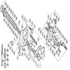 シマノ（SHIMANO） パーツ：02 電動丸 4000R A-RB 減速ギヤ用プレートB止メ座金（部品No.016）