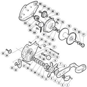 シマノ（SHIMANO） パーツ：00 小船SLS C1000 スプールドラグ音出シピン（部品No.006）