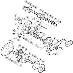 シマノ（SHIMANO） パーツ：98 SLS真鯛 1000 ベアリング押サエ（部品No.008）