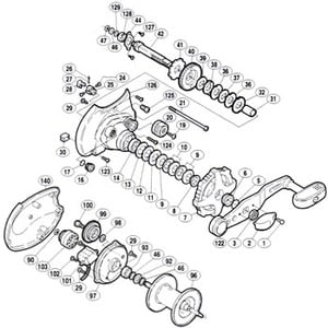 シマノ（SHIMANO） パーツ：98 SLS真鯛 1000 スプールドラグツマミ（部品No.020）