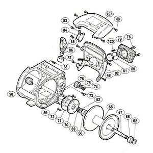 シマノ（SHIMANO） パーツ：99 デジタナSLSレバードラグ 4000XT カウンターケース組（部品No.127）