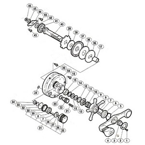 シマノ（SHIMANO） パーツ：04 コンクエスト 200F A-RB 0リング（直径4×直径6）（部品No.024）