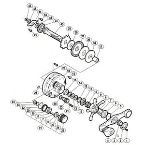 シマノ（SHIMANO） パーツ：04 コンクエスト 200F A-RB SDツマミ音出シ止メ輪（部品No.030）