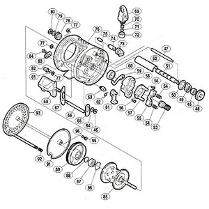 シマノ（SHIMANO） パーツ：04 コンクエスト 200F A-RB クロスギヤ受ケ（A）（部品No.049）