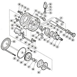 シマノ（SHIMANO） パーツ：04 コンクエスト 200F A-RB クラッチヨークパネ（部品No.054）