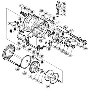 シマノ（SHIMANO） パーツ：04 コンクエスト 300F A-RB クロスギヤ受ケ（B）（部品No.079）