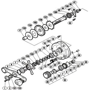 シマノ（SHIMANO） パーツ：04 コンクエスト 301F A-RB 固定ボルト（部品No.018）