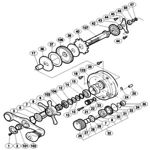 シマノ（SHIMANO） パーツ：04 コンクエスト 401F A-RB 固定ボルト（部品No.044）