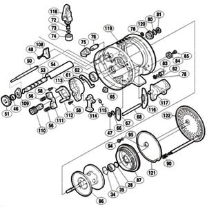 シマノ（SHIMANO） パーツ：04 コンクエスト 401F A-RB クラッチヨークバネ（部品No.056）