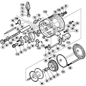 シマノ（SHIMANO） パーツ：04 コンクエスト 401F A-RB ストッパー固定軸（部品No.076）