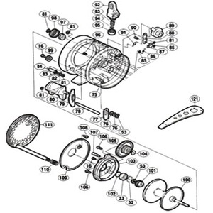 シマノ（SHIMANO） パーツ：04 コンクエスト 800F A-RB クラッチレバー（部品No.080）