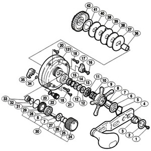 シマノ（SHIMANO） パーツ：04 コンクエスト 1000F A-RB スタードラグ音出シ板（部品No.006）