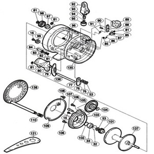 シマノ（SHIMANO） パーツ：04 コンクエスト 1000F A-RB 座金（部品No.076）