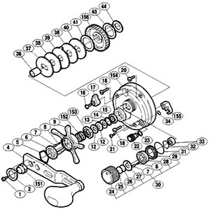 シマノ（SHIMANO） パーツ：04 コンクエスト 1001F A-RB スタードラグベアリング座金（部品No.014）