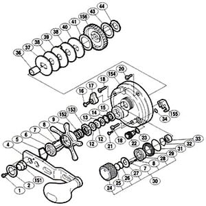 シマノ（SHIMANO） パーツ：04 コンクエスト 1001F A-RB クリックツマミ（部品No.017）