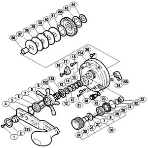 シマノ（SHIMANO） パーツ：04 コンクエスト 1001F A-RB スプールドラグ座金（部品No.025）