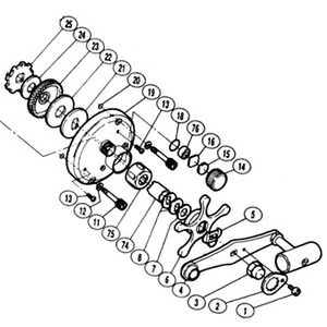 シマノ（SHIMANO） パーツ：カルカッタ 小船 400 A-RB ハンドル固定ナット（部品No.003）