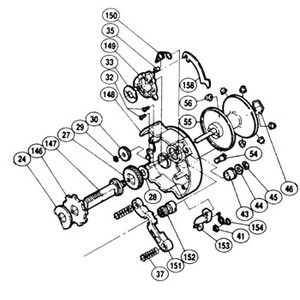 シマノ（SHIMANO） パーツ：カルカッタ 小船 401 A-RB ブレーキカラー（グレー）（部品No.056）