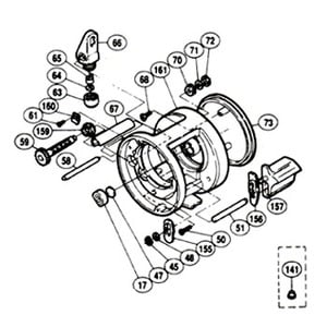 シマノ（SHIMANO） パーツ：カルカッタ 小船 401 レベルワインド受ケ（部品No.063）