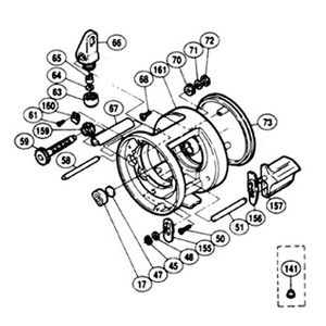 シマノ（SHIMANO） パーツ：カルカッタ 小船 401 レベルワインドパイプ（部品No.067）