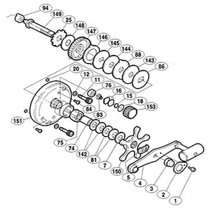 シマノ（SHIMANO） パーツ：カルカッタ 小船 1000 A-RB ハンドル固定ナット（部品No.003）