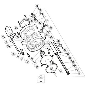 シマノ（SHIMANO） パーツ：カルカッタ 小船 1000 A-RB 本体B固定ボルト（短）（部品No.109）