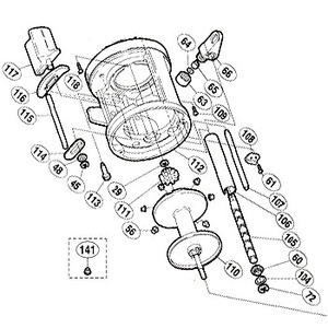 シマノ（SHIMANO） パーツ：カルカッタ 小船 1000 クロスギヤ抜ケ止メ（部品No.108）